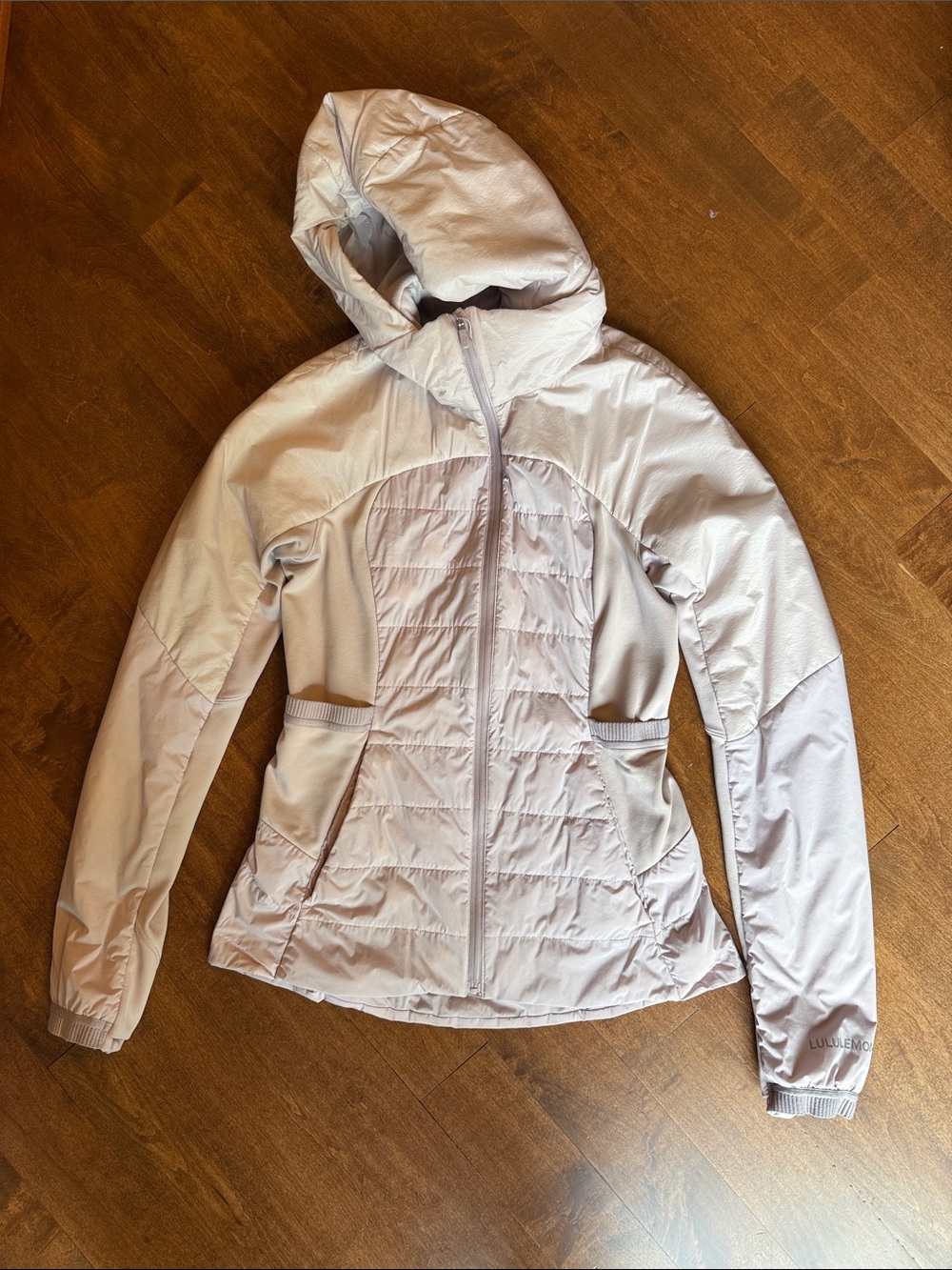 lululemon athletica Pale Pink Quilted Hooded Jacket